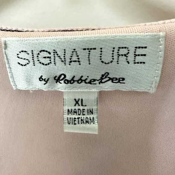 Signature Robbie Bee Dress XL Black Paisley Faux Wrap Stretch Midi Tiered NWT - Picture 2 of 9